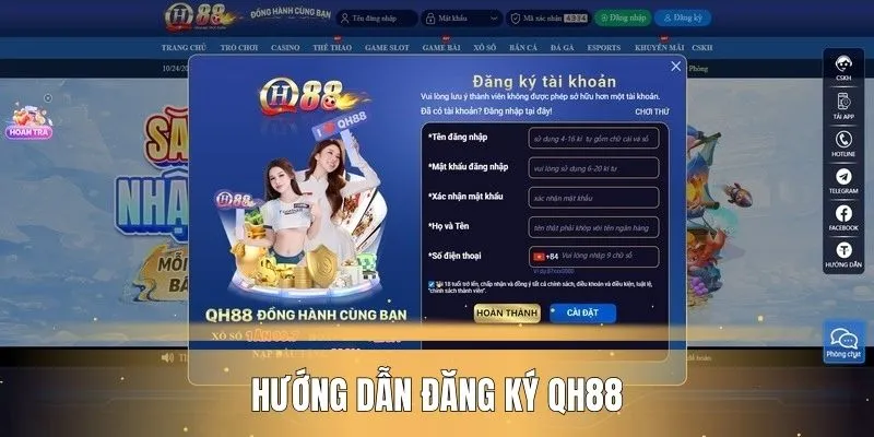 Biểu mẫu dùng để đăng ký acc