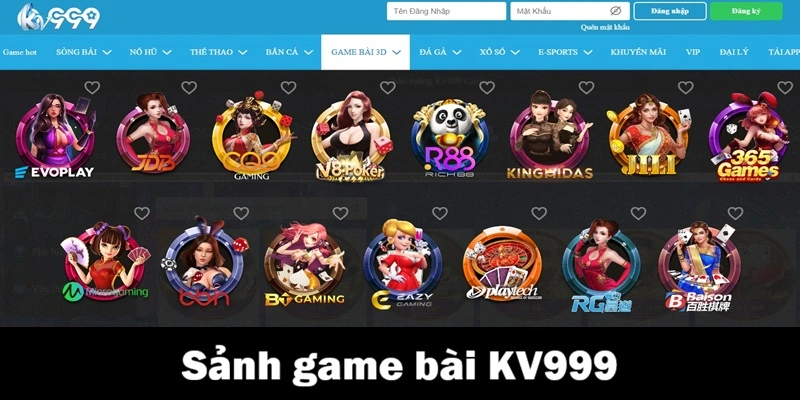 Khám phá sảnh game bài KV999